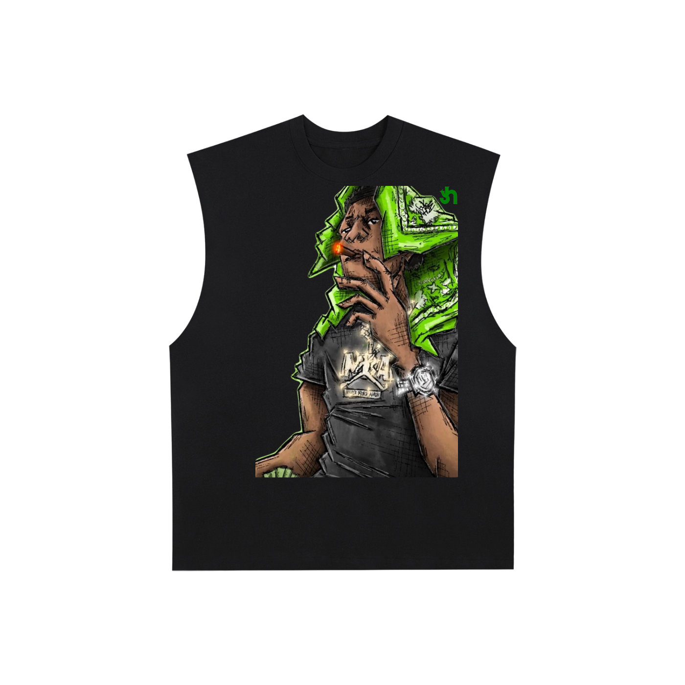 Raw Edge Cotton Tank Top