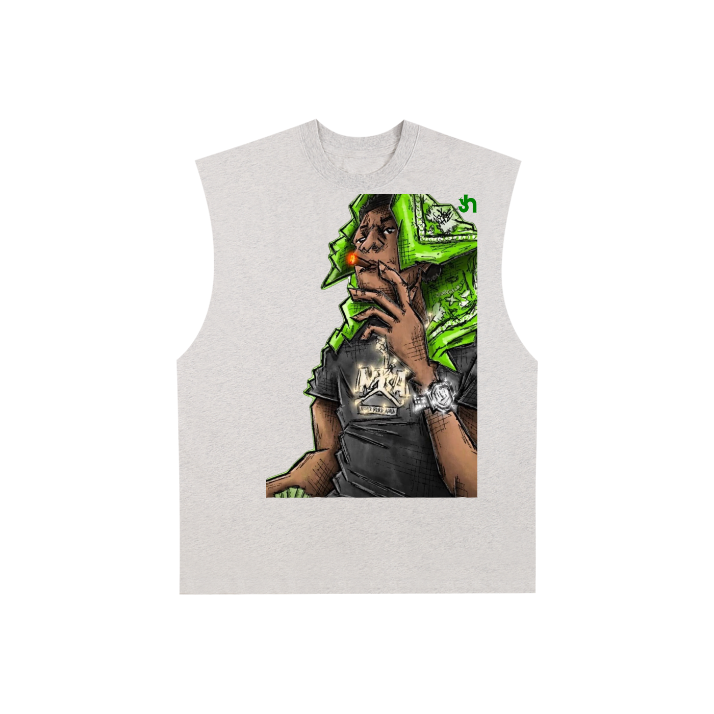 Raw Edge Cotton Tank Top