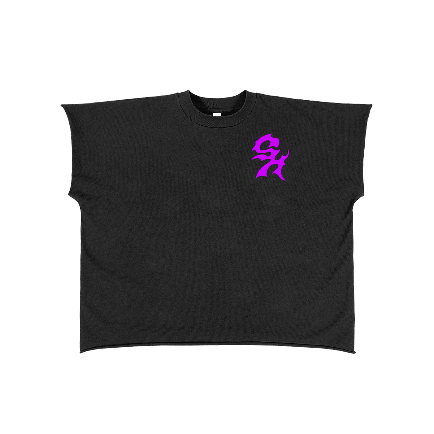 Raw Edge Boxy Non-Shrink T-Shirt