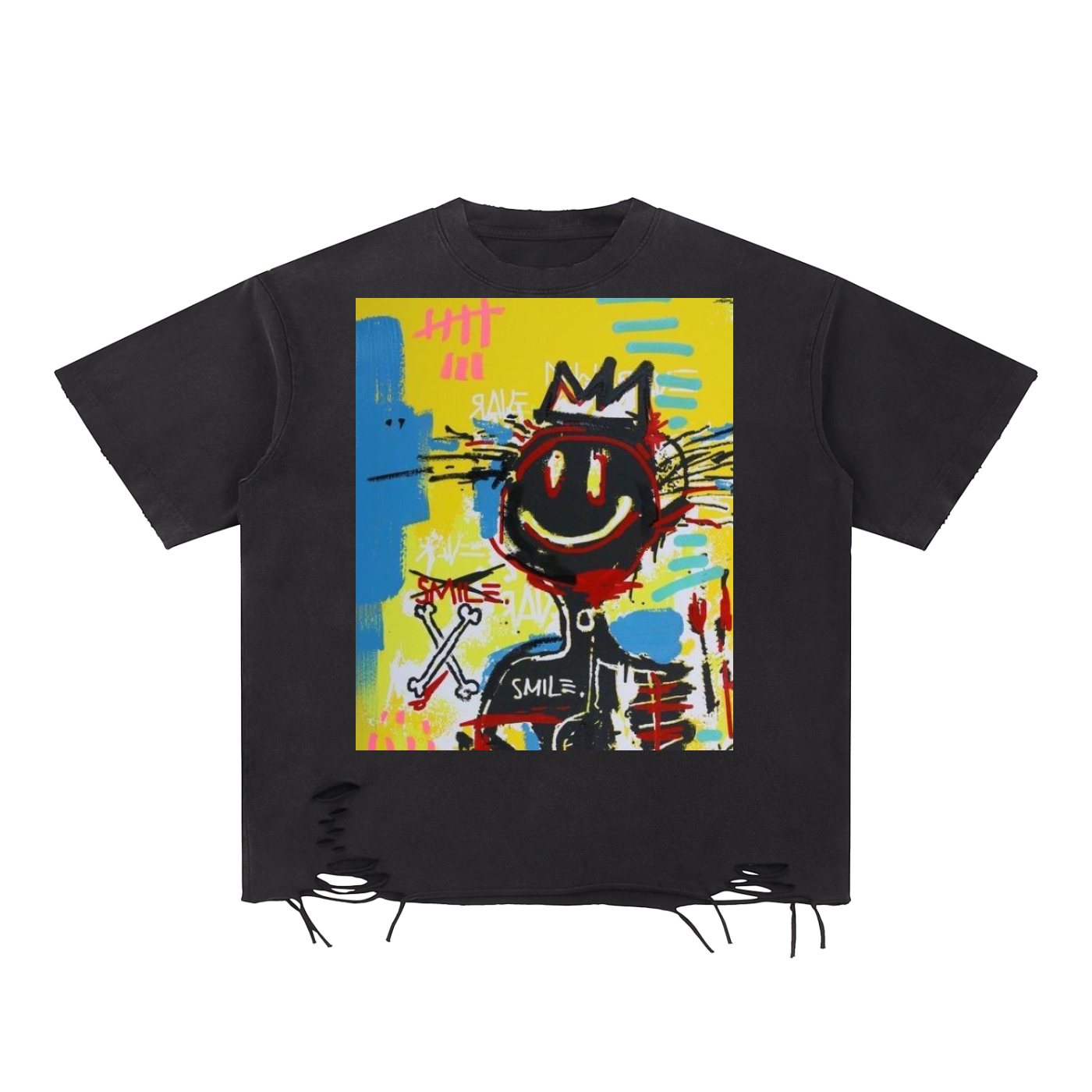 Snow Washed Raw-Hem T-Shirt