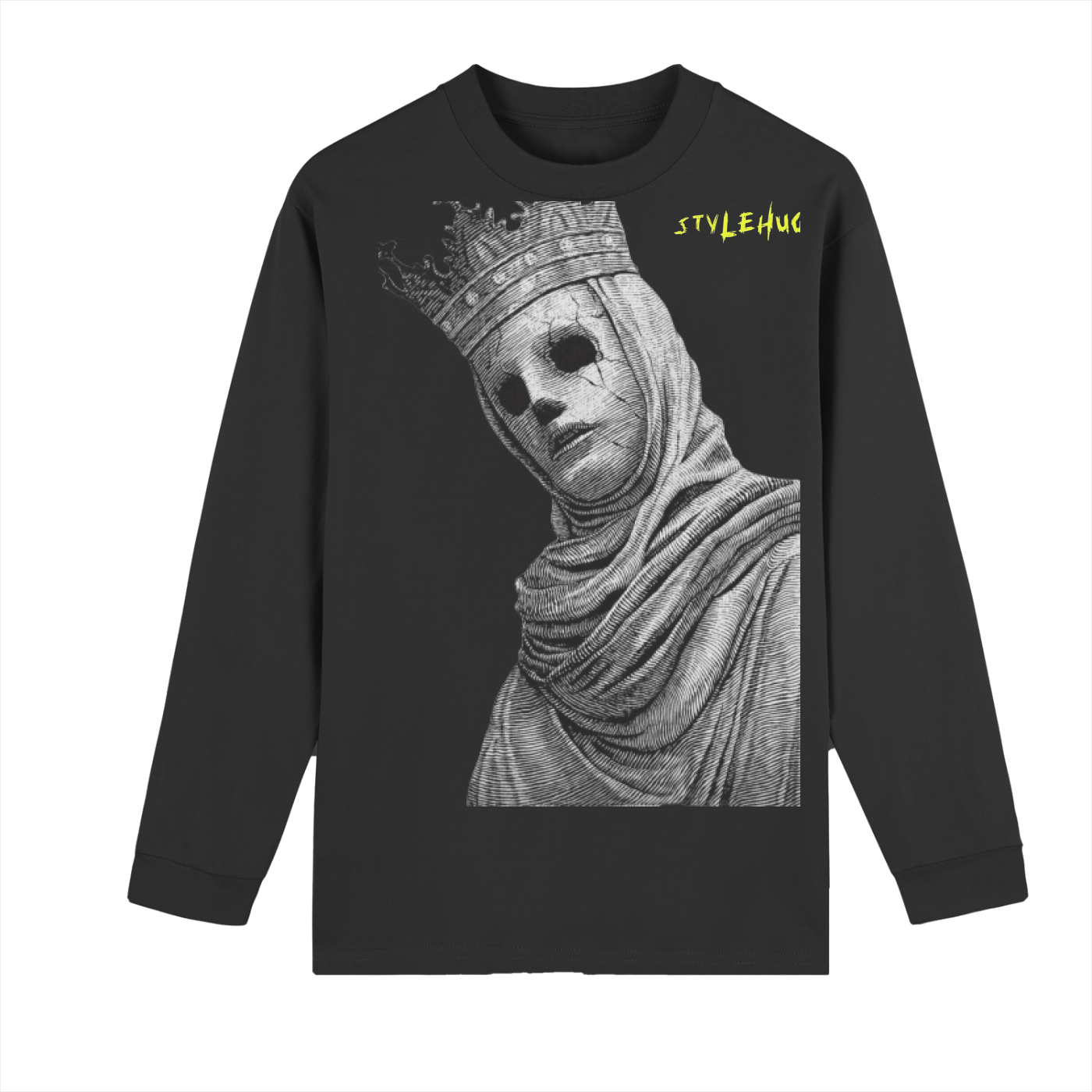 Unisex Crew Neck 270g Heavyweight 100% Cotton Drop Shoulder Long Sleeve Shirt