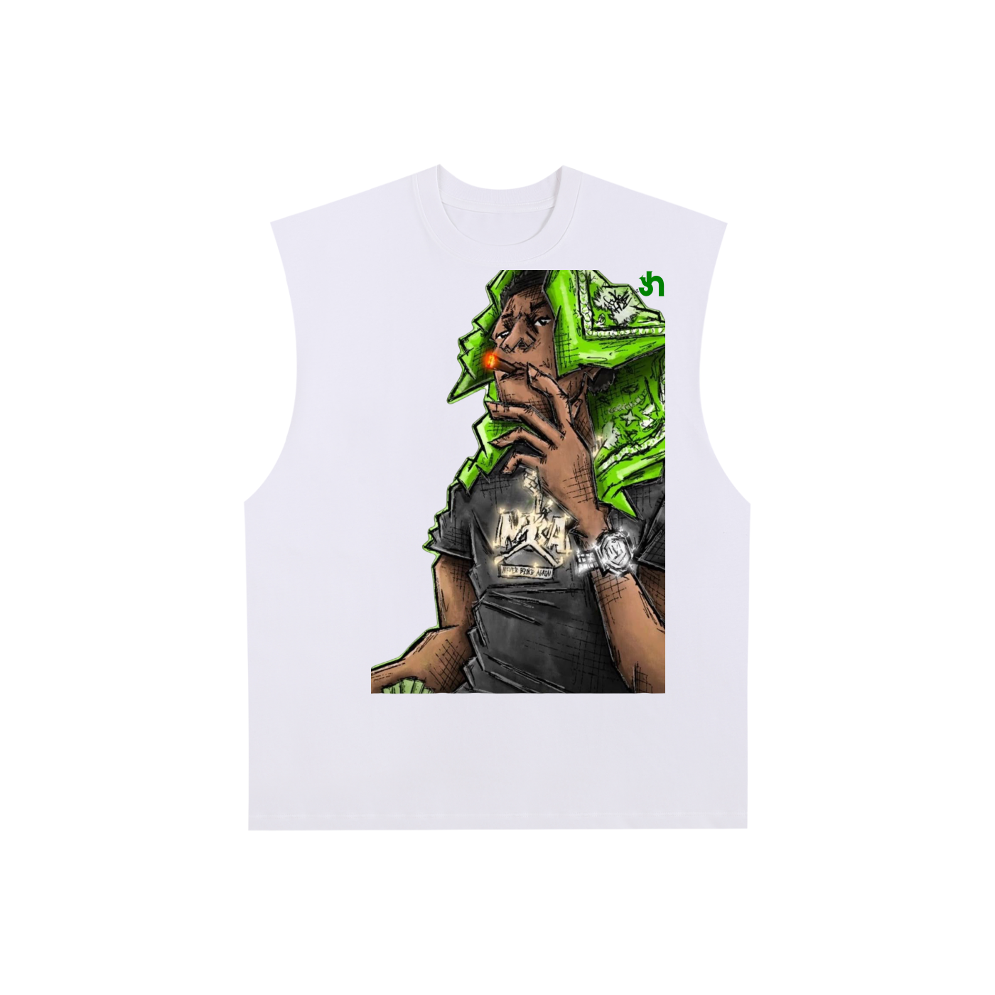 Raw Edge Cotton Tank Top