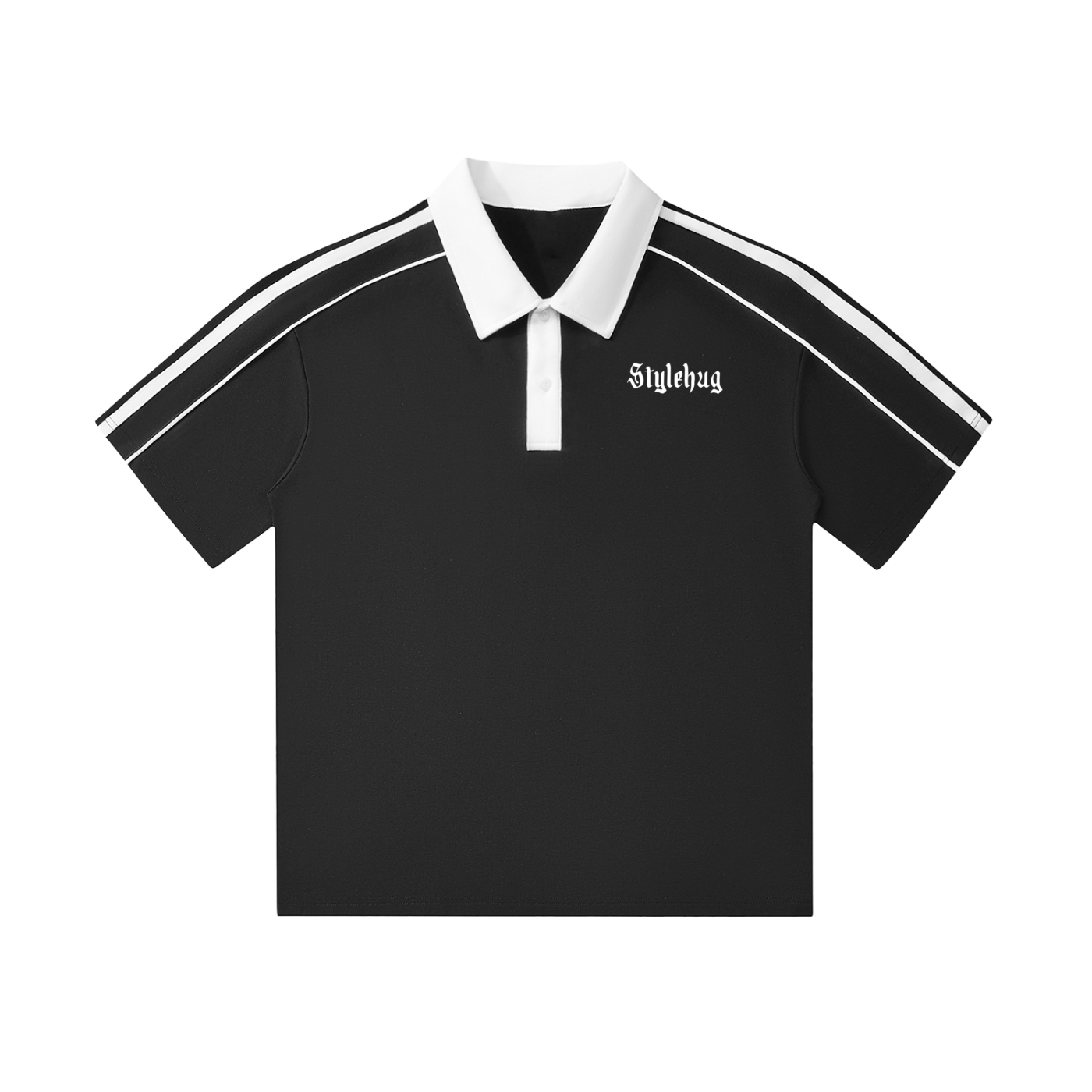 Contrast Collar Short-Sleeve Polo Shirt