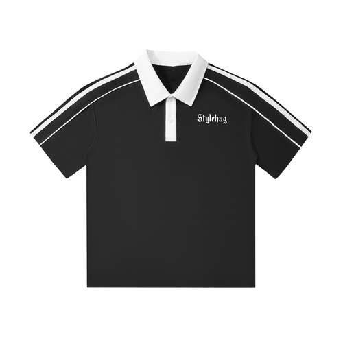 Contrast Collar Short-Sleeve Polo Shirt