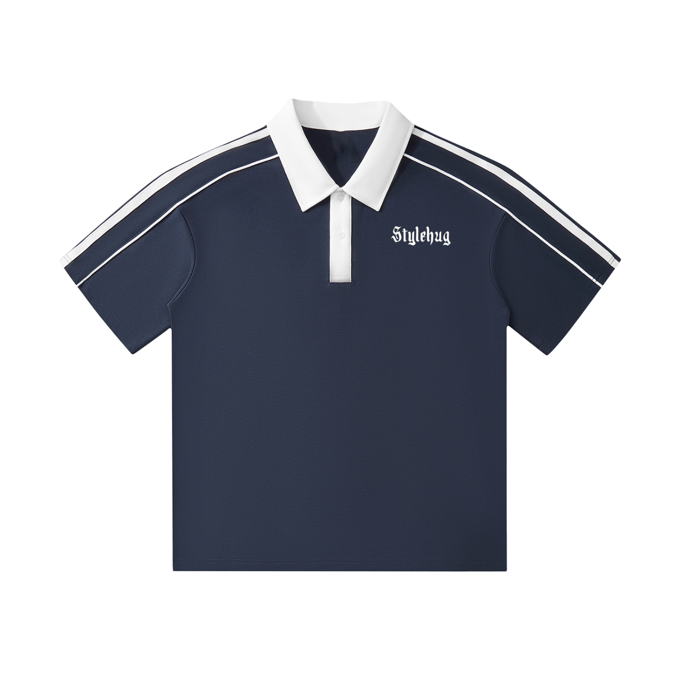 Contrast Collar Short-Sleeve Polo Shirt