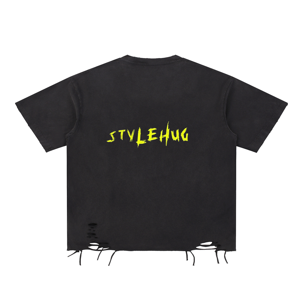 Snow Washed Raw-Hem T-Shirt