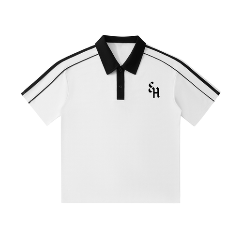 Contrast Collar Short-Sleeve Polo Shirt